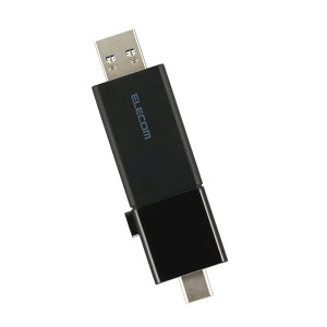 ELECOMiGRj USB 64GB USB3.2 Gen1 ( USB Type-C / USB-A Ή ) XCh f[^] ZLeB\tggp ubN MF-WSAU3064GBK
