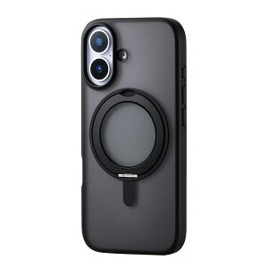 ELECOM�i�G���R���jiPhone 17 �P�[�X �n�C�u���b�h �Ռ��z�� MAGKEEP ���͋z�����C�����X�[�d�Ή� 360�x��]�X�^���h�t �u���b�N PM-A25AMAGSTBK