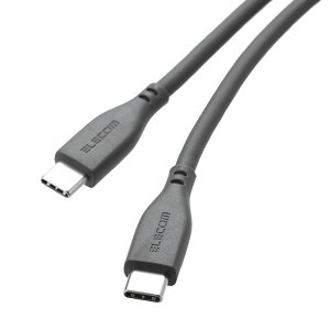 ELECOM�i�G���R���jUSB-C �P�[�u�� PD100W USB Type-C to Type-C 2m �}���[�d �V���R�� �_�炩�����܂�ɂ��� Surface/�m�[�gPC/�^�u���b�g/�X�}�z�Ή� �X�g�[���O���[ MS-CC5PSS20GY