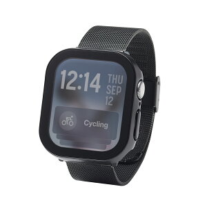 ELECOM�i�G���R���j �A�b�v���E�H�b�` �J�o�[ Apple Watch Series 11 / 10 [ 42mm ] �t���J�o�[ �P�[�X �ϏՌ�PC�t���[�� �w��h�~ ��U�h�~ �h�� IPX7 �u���b�N AW-25BFCGEBK