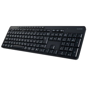 ELECOM�i�G���R���j ���C�����X�L�[�{�[�h �É� �e���L�[�t�� 2.4GHz���� USB���V�[�o�[(USB-A) ���{��z�� Windows Mac ChromeOS�Ή� AI�N���L�[���� �r���@�\ �����u���� �u���b�N TK-QT11FDMBK