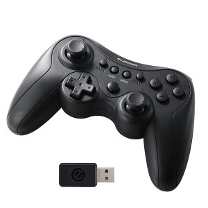 ELECOM�i�G���R���j �Q�[���p�b�h PC�p ���C�����X 2.4GHz Windows11/10�Ή� XInput DirectInput �A�� 13�{�^�� �[�d�� �L���Ή� �N���X�z�u �u���b�N JC-GP40XBK