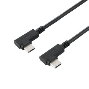 ELECOM�i�G���R���j USB Type-C �P�[�u�� ���[L�� ���炩 60W PD 2m USB2.0 480Mbps �u���b�N U2C-CLLY20NBK