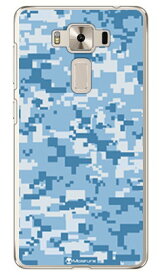 DIGITAL camouflage ブルー （クリア） design by Moisture fir ZenFone 3 Deluxe （5.5インチ） ZS550KL MVNOスマホ（SIMフリー端末） SECOND SKIN zenfone 3 deluxe ケース zenfone 3 deluxe カバー zs550kl ケース zs550kl カバー 送料無料