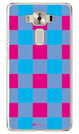 Buffalo check ピンク×ブルー （クリア） design by Moisture fir ZenFone 3 Deluxe （5.5インチ） ZS550KL MVNOスマホ（SIMフリー端末） SECOND SKIN zenfone 3 deluxe ケース zenfone 3 deluxe カバー zs550kl ケース zs550kl カバー 送料無料