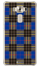 Tartan check ブルー （クリア） design by Moisture fir ZenFone 3 Deluxe （5.5インチ） ZS550KL MVNOスマホ（SIMフリー端末） SECOND SKIN zenfone 3 deluxe ケース zenfone 3 deluxe カバー zs550kl ケース zs550kl カバー 送料無料
