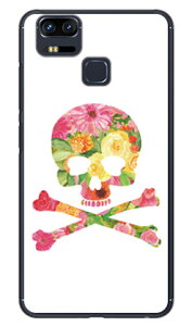 Flower skull �z���C�g �i�N���A�j design by ROTM ZenFone Zoom S ZE553KL MVNO�X�}�z�iSIM�t���[�[���j SECOND SKIN zenfone 3 zoom �P�[�X zenfone 3 zoom �J�o�[ ze553kl �P�[�X ze553kl �J�o�[ �[���t�H��3�Y�[�� �P�[�X ��