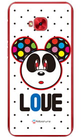 Love Panda ブラックドット （クリア） design by Moisture ZenFone 4 Selfie Pro ZD552KL MVNOスマホ（SIMフリー端末） SECOND SKIN zenfone 4 selfie pro ケース zenfone 4 selfie pro カバー zd552kl ケース zd552kl カバー 送料無料