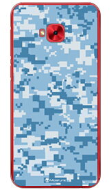 DIGITAL camouflage ブルー （クリア） design by Moisture ZenFone 4 Selfie Pro ZD552KL MVNOスマホ（SIMフリー端末） SECOND SKIN zenfone 4 selfie pro ケース zenfone 4 selfie pro カバー zd552kl ケース zd552kl カバー 送料無料