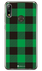 Buffalo check グリーン （クリア） design by Moisture ZenFone Max Pro M2 ZB631KL MVNOスマホ（SIMフリー端末） SECOND SKIN zenfone max pro m2 ケース zenfone max pro m2 カバー zb631kl ケース zb631kl カバー 送料無料