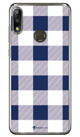 Buffalo check ネイビー×ホワイト （クリア） design by Moisture ZenFone Max Pro M2 ZB631KL MVNOスマホ（SIMフリー端末） SECOND SKIN zenfone max pro m2 ケース zenfone max pro m2 カバー zb631kl ケース zb631kl カバー 送料無料