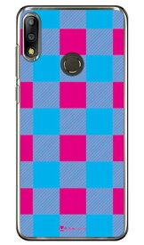 Buffalo check ピンク×ブルー （クリア） design by Moisture ZenFone Max Pro M2 ZB631KL MVNOスマホ（SIMフリー端末） SECOND SKIN zenfone max pro m2 ケース zenfone max pro m2 カバー zb631kl ケース zb631kl カバー 送料無料