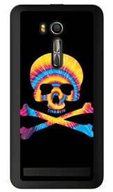 Psychedelic skull ブルー×イエロー （クリア） design by ROTM ZenFone Go ZB551KL MVNOスマホ（SIMフリー端末） SECOND SKIN zenfone go ケース zenfone go カバー ゼンフォンゴー ケース ゼンフォンゴー カバー zb551kl ケース 送料無料