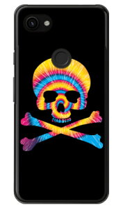 Psychedelic skull �u���[×�C�G���[ �i�N���A�j design by ROTM Google Pixel 3a XL MVNO�X�}�z�iSIM�t���[�[���j�Edocomo�ESoftBank SECOND SKIN google pixel 3a xl �P�[�X google pixel 3a xl �J�o�[ �O�[�O���s�N�Z��3aXL�P�[