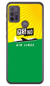 YESNO AIR LINES イエロー×グリーン （ソフトTPUクリア） moto g10 XT2127・g30 XT2129 MVNOスマホ（SIMフリー端末） YESNO moto g10 g30 ケース moto g10 g30 カバー モトg10 g30 ケース モトg10 g30 カバー モトジ－10 ジー30 ケース 送料無料