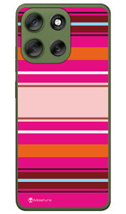 Moisture Stripe �s���Nmoto g66y 5G (A501MO) / moto g66j 5G (XT2529) (�\�t�gTPU) SECOND SKIN �P�[�X �J�o�[ �X�}�z�P�[�X �������� �ϏՌ� �v�����g