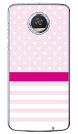 ドット ボーダー ピンク （クリア） Moto Z2 Play XT1710 MVNOスマホ（SIMフリー端末） SECOND SKIN moto z2 play ケース moto z2 play カバー motoz2play ケース motoz2play カバー モトz play ケース モトz play カバー 送料無料