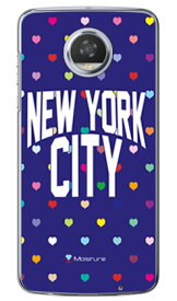 NYC マルチハートドットネイビー （クリア） design by Moisture Moto Z2 Play XT1710 MVNOスマホ（SIMフリー端末） SECOND SKIN moto z2 play ケース moto z2 play カバー motoz2play ケース motoz2play カバー モトz play ケース 送料無料