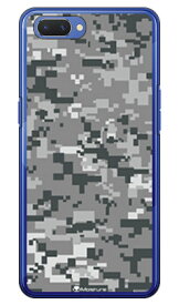 DIGITAL camouflage グレー （クリア） design by Moisture OPPO R15 Neo MVNOスマホ（SIMフリー端末） SECOND SKIN oppo スマホ oppo スマートフォン oppo スマホケース oppo スマホカバー オッポ スマホケース オッポ スマホカバー 送料無料