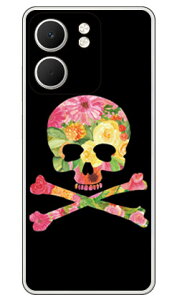 Flower skull �u���b�N (�N���A) design by ROTM OPPO A5x CPH2725 SECOND SKIN �{�� �ی� �n�[�h�P�[�X �X�}�z�J�o�[�@��������