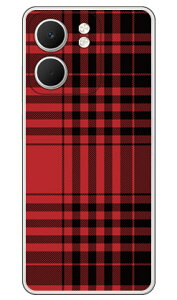 �`�F�b�N ���b�h×�u���b�N (�N���A) OPPO A5x CPH2725 SECOND SKIN �{�� �ی� �n�[�h�P�[�X �X�}�z�J�o�[�@��������