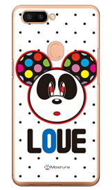 Love Panda ブラックドット （クリア） design by Moisture OPPO R11s MVNOスマホ（SIMフリー端末） SECOND SKIN oppo スマホ oppo スマートフォン oppo スマホケース oppo スマホカバー オッポ スマホケース オッポ スマホカバー 送料無料