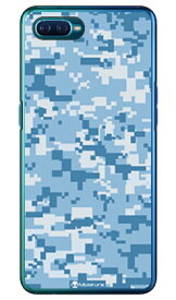 DIGITAL camouflage ブルー （クリア） design by Moisture OPPO Reno A MVNOスマホ（SIMフリー端末） SECOND SKIN oppo スマホ oppo スマートフォン oppo スマホケース oppo スマホカバー オッポ スマホケース オッポ スマホカバー 送料無料
