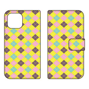 �蒠�^�X�}�[�g�t�H���P�[�X Cf LTD �`�F�b�N�� �iYELLOW×PINK�j iPhone 13 mini Apple Coverfull �X�}�z�P�[�X �n�[�h�P�[�X �A�b�v�� iphone13 mini iphone13 mini �P�[�X iphone13 mini �J�o�[ �A�C�t�H�[��13�~�j �P