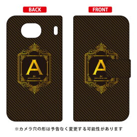 手帳型スマートフォンケース Cf LTD ラグジュアリー イニシャル アルファベット A （ゴールドイエロー） Qua phone QX KYV42・DIGNO V au・MVNOスマホ（SIMフリー端末） Coverfullkyv42 スマホ 本体 保護 ケース フィルム カバー kyv42カバー kyv42ケース 送料無料