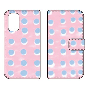 手帳型スマートフォンケース オブチジン 「dot series ピンク」 OPPO A54 5G OPG02 au・MVNOスマホ(SIMフリー端末) SECOND SKINopg02 スマホ 本体 保護 ケース 手帳 カバー 耐衝撃 ショルダー 透明 シリコ