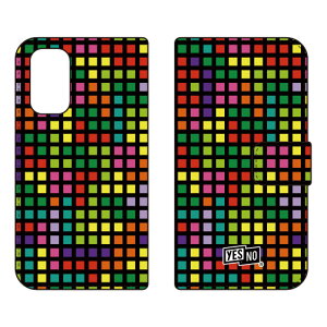 手帳型スマートフォンケース ブロック ブラック マルチ OPPO A54 5G OPG02 au・MVNOスマホ(SIMフリー端末) YESNO 手帳型ケースopg02 スマホ 本体 保護 ケース 手帳 カバー 耐衝撃 ショルダー 透明 シ