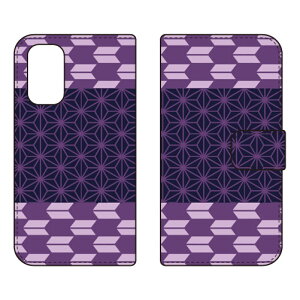 手帳型スマートフォンケース Cf LTD 和柄 矢絣紫 OPPO A54 5G OPG02 au・MVNOスマホ(SIMフリー端末) Coverfull 手帳型ケースopg02 スマホ 本体 保護 ケース 手帳 カバー 耐衝撃 ショルダー 透明 シリコン