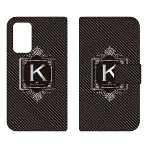 手帳型スマートフォンケース Cf LTD ラグジュアリー イニシャル アルファベット K (シルバーグレー) Galaxy A53 5G SCG15 SC-53C au・docomo Coverfullau scg15 sc-53c ケース scg15 sc-53c カバー galaxy a53 5g ケー