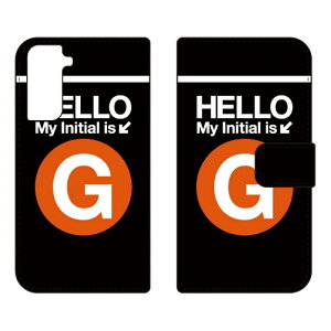 手帳型スマートフォンケース Cf LTD サブウェイ イニシャル アルファベット G (オレンジ) Galaxy S21 5G SCG09・SC-51B au・docomo Coverfull galaxy s21 5g scg09 sc-51b ケース galaxy s21 5g scg09 sc-51b カバー scg09 sc-