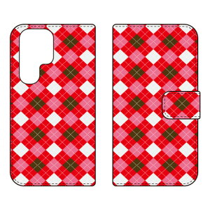 �蒠�^�X�}�[�g�t�H���P�[�X Cf LTD �`�F�b�N�� �iRED×PINK�j Galaxy S23 Ultra SCG20 SC-52D SM-S918Q Coverfull �P�[�X �J�o�[ �X�}�z�P�[�X �������� �ϏՌ� �v�����g �ی� �Ռ��z��