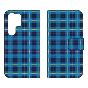 �蒠�^�X�}�[�g�t�H���P�[�X Cf LTD �`�F�b�N�� �iBLUE�j Galaxy S24 Ultra SCG26 SC-52E SM-S928Q Coverfull �P�[�X �J�o�[ �X�}�z�P�[�X �������� �ϏՌ� �v�����g �ی� �Ռ��z��