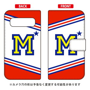 手帳型スマートフォンケース Cf LTD チア イニシャル アルファベット M (レッド) Galaxy S10+ SCV42・SC-04L・SC-05L au・docomo Coverfull galaxy s10+ scv42 sc-04l sc-05l ケース galaxy s10+ scv42 sc-04l sc-05l カバー scv4