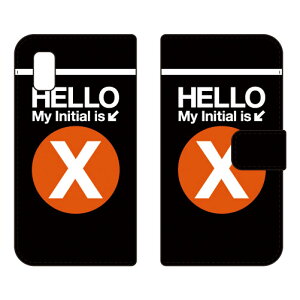 手帳型スマートフォンケース Cf LTD サブウェイ イニシャル アルファベット X (オレンジ) AQUOS wish SHG06・A104SH・SH-RM20 wish2 SH-51C・A204SH docomo・au・SoftBank・Y!mobile・楽天モバイル Coverfull au shg06