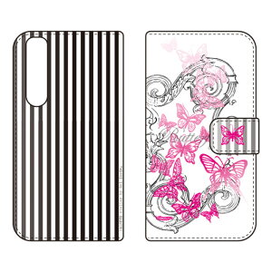 �蒠�^�X�}�[�g�t�H���P�[�X �r�c�n�� �uButterfly1 �s���N�v Xperia 1 III SOG03�ESO-51B�EA101SO au�Edocomo�ESoftBank SECOND SKIN xperia 1 iii �P�[�X xperia 1 iii �J�o�[ 1 iii �P�[�X 1 iii �J�o�[ �G�N�X�y���A1 iii 