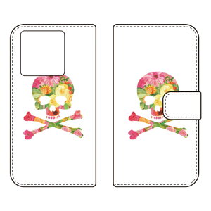 �蒠�^�X�}�[�g�t�H���P�[�X Flower skull �z���C�g design by ROTM Xiaomi 13T XIG04 SECOND SKIN �P�[�X �J�o�[ �X�}�z�P�[�X �������� �ϏՌ� �v�����g �ی� �Ռ��z��