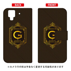 手帳型スマートフォンケース Cf LTD ラグジュアリー イニシャル アルファベット G （ゴールドイエロー） arrows NX F-02H docomo Coverfull f−02h ケース f−02h カバー f−02hケース f−02hカバー f02h ケース f02h カバー 送料無料