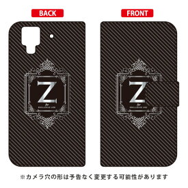 手帳型スマートフォンケース Cf LTD ラグジュアリー イニシャル アルファベット Z （シルバーグレー） arrows NX F-02H docomo Coverfull f−02h ケース f−02h カバー f−02hケース f−02hカバー f02h ケース f02h カバー 送料無料