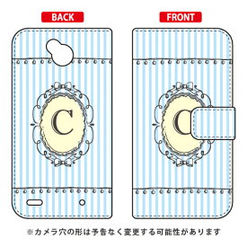 手帳型スマートフォンケース Cf LTD イニシャル アルファベット C （サックス） Disney Mobile on docomo DM-02H docomo Coverfull dm-02h ケース dm-02h カバー dm-02h スマホケース dm-02h スマホカバー dm02h 送料無料