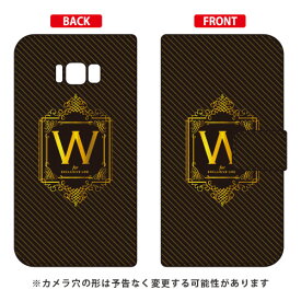 手帳型スマートフォンケース Cf LTD ラグジュアリー イニシャル アルファベット W （ゴールドイエロー） Galaxy S8+ （PLUS） SC-03J・SCV35 docomo・au Coverfull galaxy s8 plus ケース galaxy s8 plus カバー ギャラクシーs8 プラス ケース 送料無料