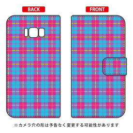 手帳型スマートフォンケース Cf LTD チェック柄 （BLUE×PINK） Galaxy S8+ （PLUS） SC-03J・SCV35 docomo・au Coverfull galaxy s8 plus ケース galaxy s8 plus カバー ギャラクシーs8 プラス ケース ギャラクシーs8 プラス カバー 送料無料