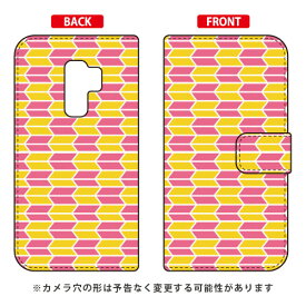 手帳型スマートフォンケース Cf LTD 和柄 矢絣桃黄 Galaxy S9+ SC-03K・SCV39 docomo・au Coverfull galaxy s9+ ケース galaxy s9+ カバー ギャラクシーs9+ ケース ギャラクシーs9+ カバー sc-03k ケース sc-03k カバー scv39 送料無料