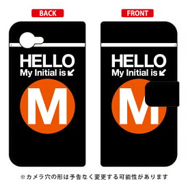 手帳型スマートフォンケース Cf LTD サブウェイ イニシャル アルファベット M （オレンジ） AQUOS Compact SH-02H・AQUOS mini SH-M03 docomo・MVNOスマホ（SIMフリー端末） Coverfull aquos zeta sh-02h ケース aquos zeta 送料無料