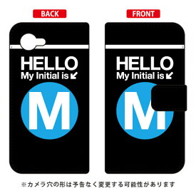 手帳型スマートフォンケース Cf LTD サブウェイ イニシャル アルファベット M （サックス） AQUOS Compact SH-02H・AQUOS mini SH-M03 docomo・MVNOスマホ（SIMフリー端末） Coverfull aquos zeta sh-02h ケース aquos zeta 送料無料