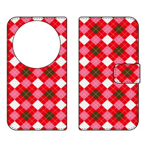�蒠�^�X�}�[�g�t�H���P�[�X Cf LTD �`�F�b�N�� �iRED×PINK�j AQUOS R9 pro SH-54E A504SH SH-M30 Coverfull �P�[�X �J�o�[ �X�}�z�P�[�X �������� �ϏՌ� �v�����g �ی� �Ռ��z��