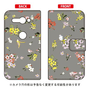 �蒠�^�X�}�[�g�t�H���P�[�X SINDEE �uFly Flower �i�O���[�j�v Xperia XZ2 Compact SO-05K docomo SECOND SKIN �蒠�^�P�[�X xperia xz2 compact �P�[�X xperia xz2 compact �J�o�[ so-05k �P�[�X so-05k �J�o�[ so05k �P�[�X so05